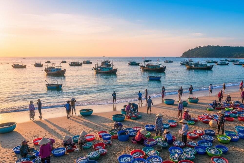 Đi chợ vào buổi sáng bạn sẽ chọn được hải sản tươi ngon nhất.
